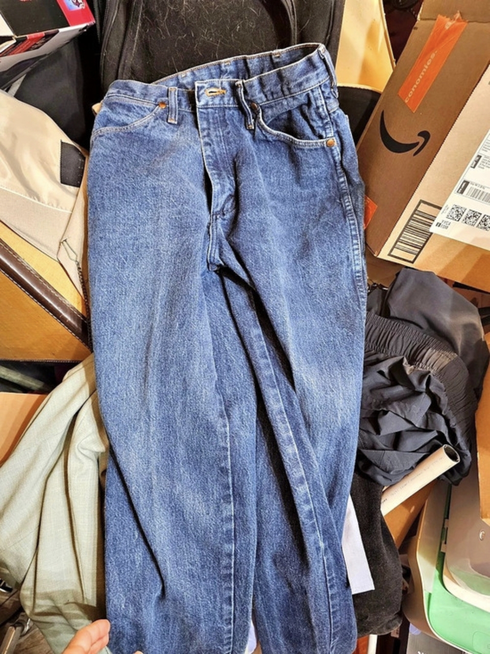 Authentic Wrangler Straight Leg Jeans Blue Waist 31 x 36 Like New